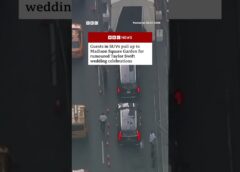 Guests dropped off in SUVs for rumoured Taylor Swift wedding celebrations. #BBCNews
